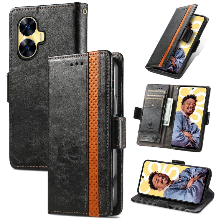 CaseNeo Splicing Dual Magnetic Buckle Leather Phone Case, For Honor Magic5, For Infinix Note 12 G96, For OnePlus Ace 2, For Realme C55