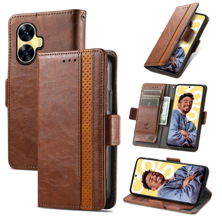 CaseNeo Splicing Dual Magnetic Buckle Leather Phone Case, For Honor Magic5, For Infinix Note 12 G96, For OnePlus Ace 2, For Realme C55