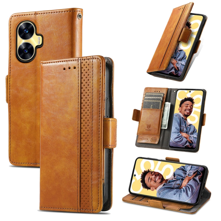 CaseNeo Splicing Dual Magnetic Buckle Leather Phone Case, For Honor Magic5, For Infinix Note 12 G96, For OnePlus Ace 2, For Realme C55