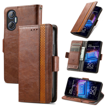 CaseNeo Splicing Dual Magnetic Buckle Leather Phone Case, For Tecno Pova Neo 5G, For vivo S15e, For Xiaomi 13 Lite, For ZTE Blade A52