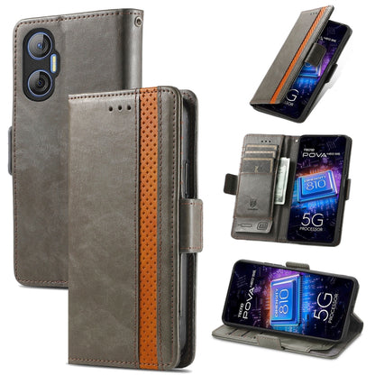 CaseNeo Splicing Dual Magnetic Buckle Leather Phone Case, For Tecno Pova Neo 5G, For vivo S15e, For Xiaomi 13 Lite, For ZTE Blade A52