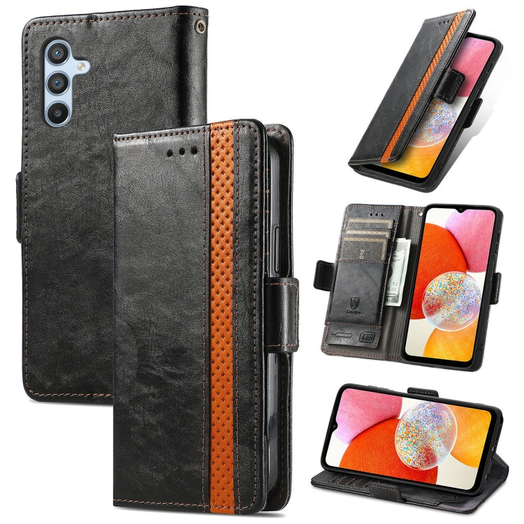 CaseNeo Splicing Dual Magnetic Buckle Leather Phone Case, For Samsung Galaxy A14 4G, For Samsung Galaxy A34 5G, For Sony Xperia 10 II