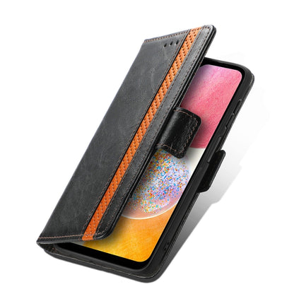 CaseNeo Splicing Dual Magnetic Buckle Leather Phone Case, For Samsung Galaxy A14 4G, For Samsung Galaxy A34 5G, For Sony Xperia 10 II