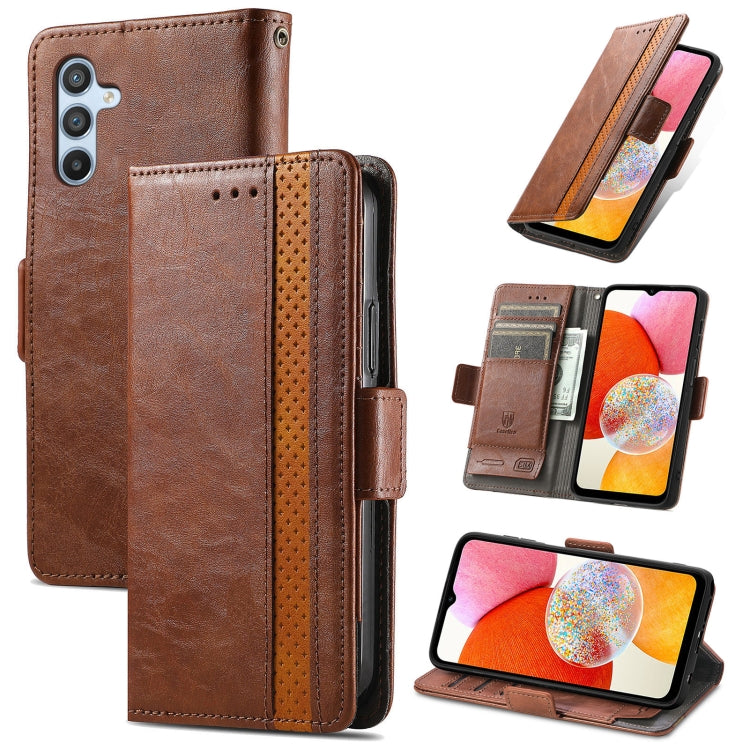 CaseNeo Splicing Dual Magnetic Buckle Leather Phone Case, For Samsung Galaxy A14 4G, For Samsung Galaxy A34 5G, For Sony Xperia 10 II