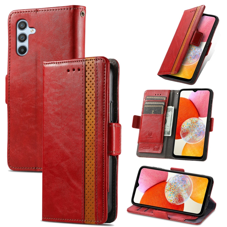 CaseNeo Splicing Dual Magnetic Buckle Leather Phone Case, For Samsung Galaxy A14 4G, For Samsung Galaxy A34 5G, For Sony Xperia 10 II