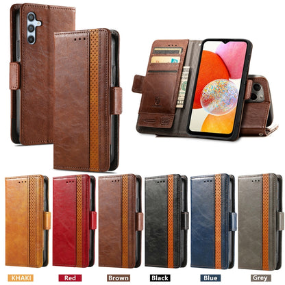 CaseNeo Splicing Dual Magnetic Buckle Leather Phone Case, For Samsung Galaxy A14 4G, For Samsung Galaxy A34 5G, For Sony Xperia 10 II