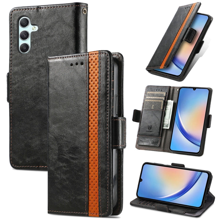 CaseNeo Splicing Dual Magnetic Buckle Leather Phone Case, For Samsung Galaxy A14 4G, For Samsung Galaxy A34 5G, For Sony Xperia 10 II