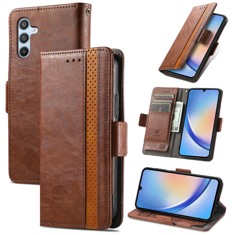 CaseNeo Splicing Dual Magnetic Buckle Leather Phone Case, For Samsung Galaxy A14 4G, For Samsung Galaxy A34 5G, For Sony Xperia 10 II