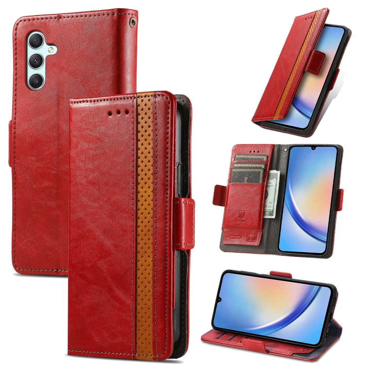 CaseNeo Splicing Dual Magnetic Buckle Leather Phone Case, For Samsung Galaxy A14 4G, For Samsung Galaxy A34 5G, For Sony Xperia 10 II