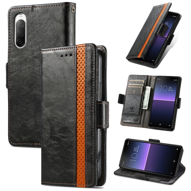CaseNeo Splicing Dual Magnetic Buckle Leather Phone Case, For Samsung Galaxy A14 4G, For Samsung Galaxy A34 5G, For Sony Xperia 10 II