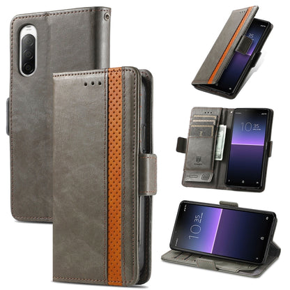 CaseNeo Splicing Dual Magnetic Buckle Leather Phone Case, For Samsung Galaxy A14 4G, For Samsung Galaxy A34 5G, For Sony Xperia 10 II