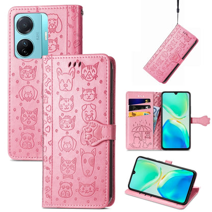 Cat and Dog Embossed Phone Leather Phone Case, For Tecno Pova Neo 5G, For vivo S15e, For Samsung Galaxy A14 4G
