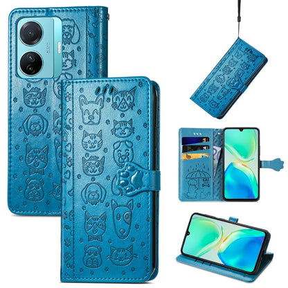 Cat and Dog Embossed Phone Leather Phone Case, For Tecno Pova Neo 5G, For vivo S15e, For Samsung Galaxy A14 4G