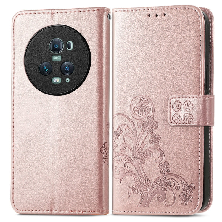Four-leaf Clasp Embossed Buckle Leather Phone Case, For Honor Magic5 Pro, For Honor Magic5, For Motorola Moto E13, For Motorola Moto E22 4G