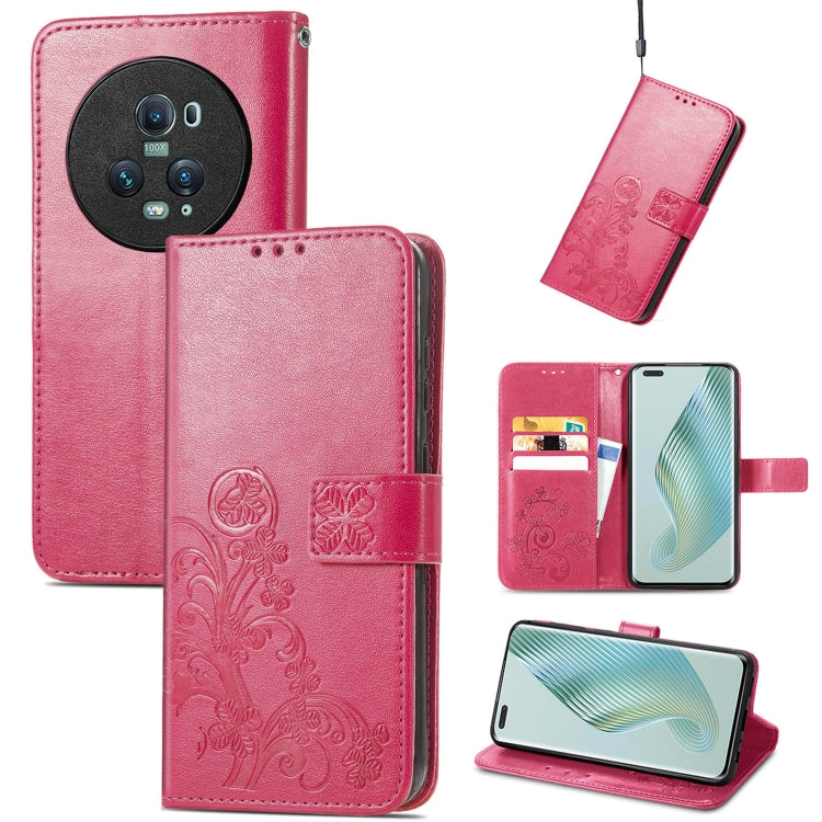 Four-leaf Clasp Embossed Buckle Leather Phone Case, For Honor Magic5 Pro, For Honor Magic5, For Motorola Moto E13, For Motorola Moto E22 4G