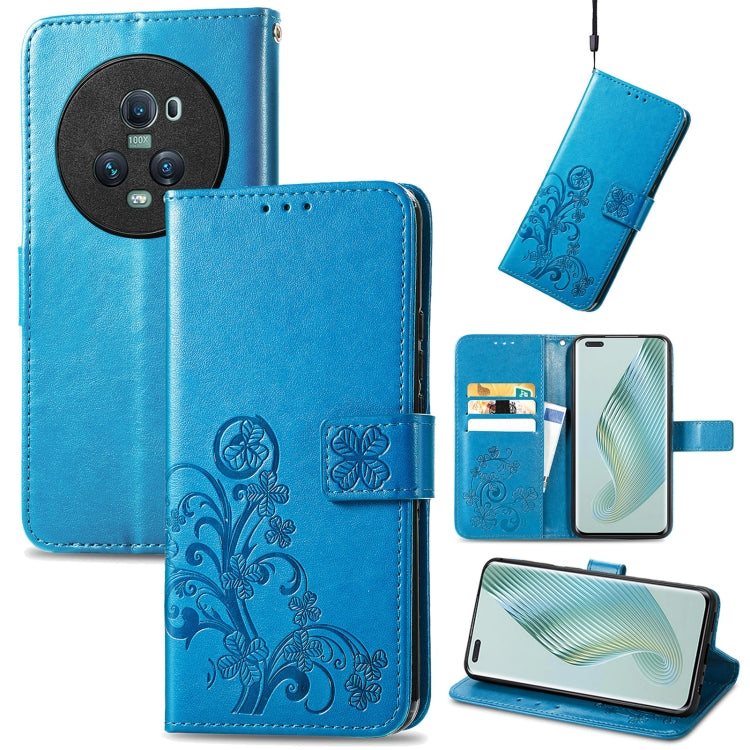 Four-leaf Clasp Embossed Buckle Leather Phone Case, For Honor Magic5 Pro, For Honor Magic5, For Motorola Moto E13, For Motorola Moto E22 4G
