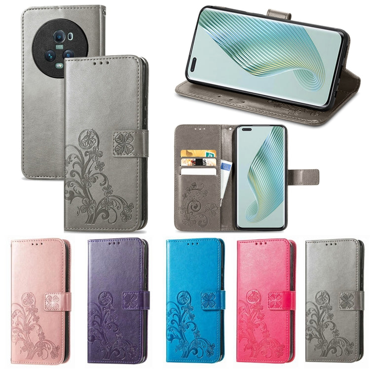 Four-leaf Clasp Embossed Buckle Leather Phone Case, For Honor Magic5 Pro, For Honor Magic5, For Motorola Moto E13, For Motorola Moto E22 4G