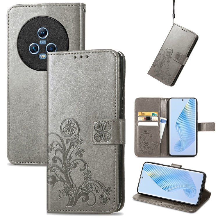 Four-leaf Clasp Embossed Buckle Leather Phone Case, For Honor Magic5 Pro, For Honor Magic5, For Motorola Moto E13, For Motorola Moto E22 4G