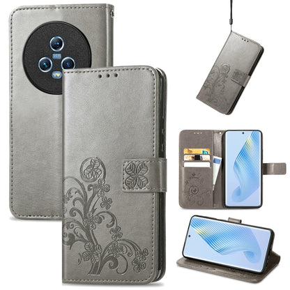 Four-leaf Clasp Embossed Buckle Leather Phone Case, For Honor Magic5 Pro, For Honor Magic5, For Motorola Moto E13, For Motorola Moto E22 4G