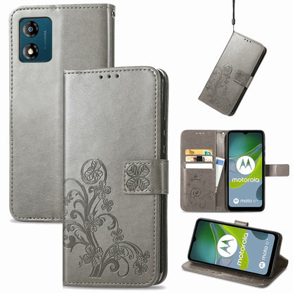 Four-leaf Clasp Embossed Buckle Leather Phone Case, For Honor Magic5 Pro, For Honor Magic5, For Motorola Moto E13, For Motorola Moto E22 4G