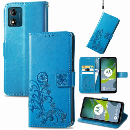 Four-leaf Clasp Embossed Buckle Leather Phone Case, For Honor Magic5 Pro, For Honor Magic5, For Motorola Moto E13, For Motorola Moto E22 4G