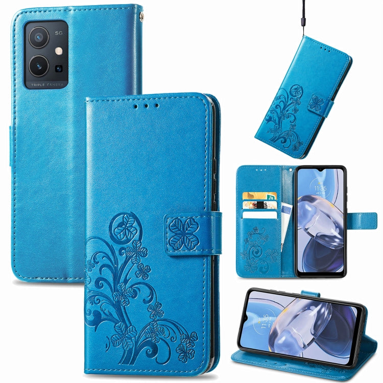 Four-leaf Clasp Embossed Buckle Leather Phone Case, For Honor Magic5 Pro, For Honor Magic5, For Motorola Moto E13, For Motorola Moto E22 4G