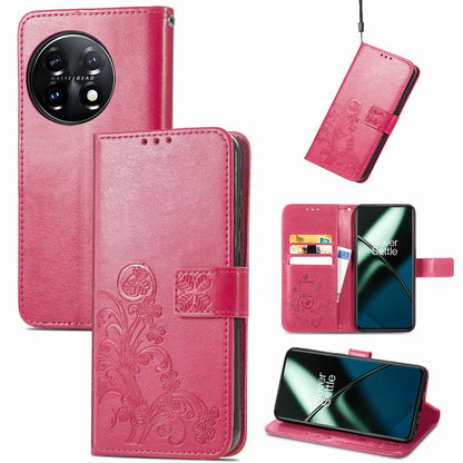 Four-leaf Clasp Embossed Buckle Leather Phone Case, For Motorola Moto G23, For OnePlus 11, For OPPO Reno8 T 4G, For Realme GT Neo 5