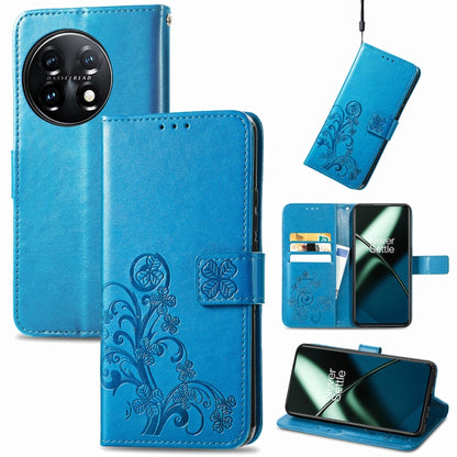 Four-leaf Clasp Embossed Buckle Leather Phone Case, For Motorola Moto G23, For OnePlus 11, For OPPO Reno8 T 4G, For Realme GT Neo 5