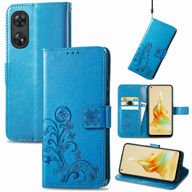 Four-leaf Clasp Embossed Buckle Leather Phone Case, For Motorola Moto G23, For OnePlus 11, For OPPO Reno8 T 4G, For Realme GT Neo 5