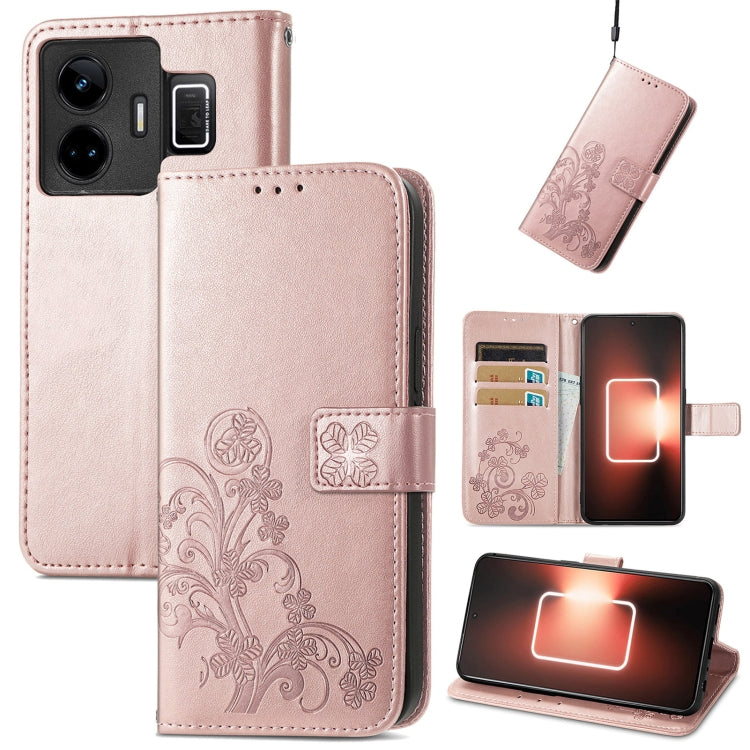 Four-leaf Clasp Embossed Buckle Leather Phone Case, For Motorola Moto G23, For OnePlus 11, For OPPO Reno8 T 4G, For Realme GT Neo 5