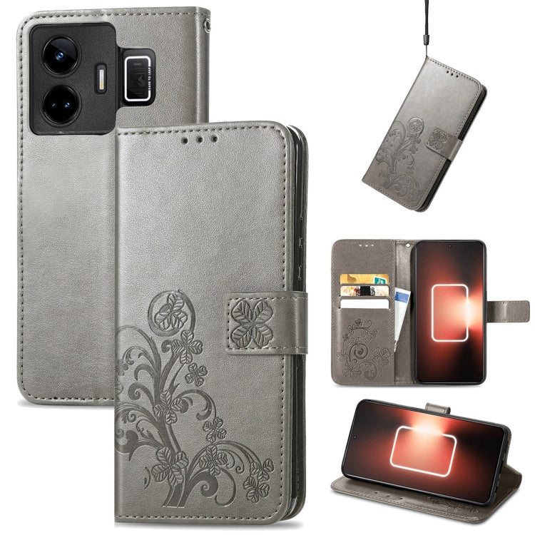 Four-leaf Clasp Embossed Buckle Leather Phone Case, For Motorola Moto G23, For OnePlus 11, For OPPO Reno8 T 4G, For Realme GT Neo 5