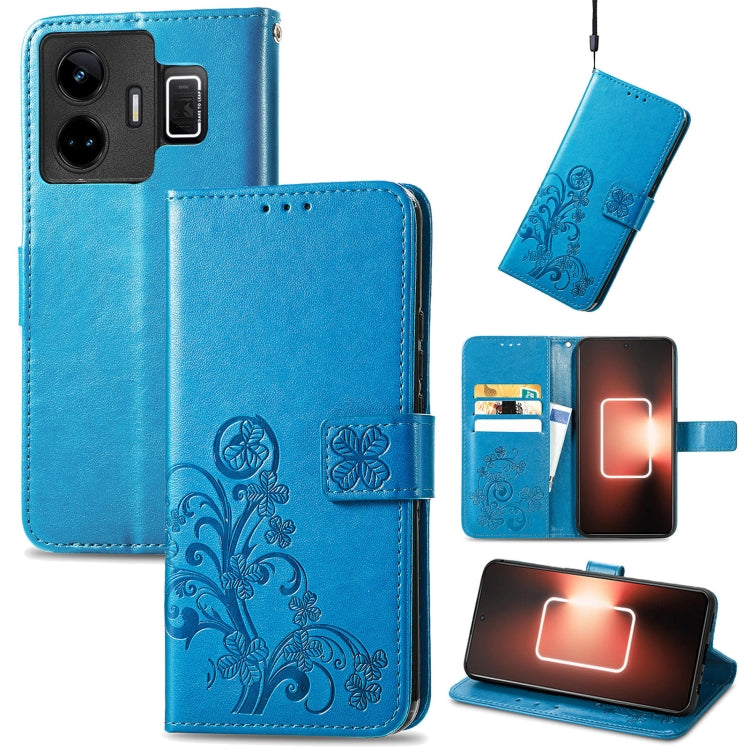 Four-leaf Clasp Embossed Buckle Leather Phone Case, For Motorola Moto G23, For OnePlus 11, For OPPO Reno8 T 4G, For Realme GT Neo 5