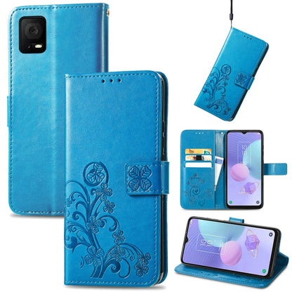 Four-leaf Clasp Embossed Buckle Leather Phone Case, For TCL 40R, For TCL 403, For TCL 405, For Xiaomi 13 Lite