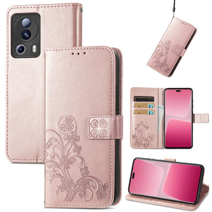 Four-leaf Clasp Embossed Buckle Leather Phone Case, For TCL 40R, For TCL 403, For TCL 405, For Xiaomi 13 Lite