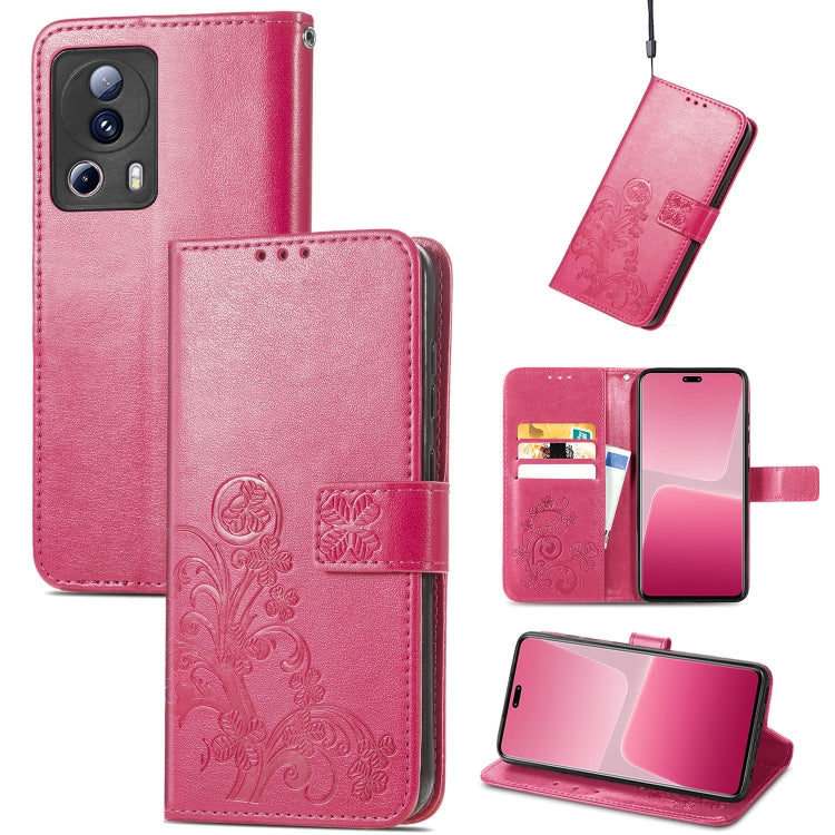 Four-leaf Clasp Embossed Buckle Leather Phone Case, For TCL 40R, For TCL 403, For TCL 405, For Xiaomi 13 Lite