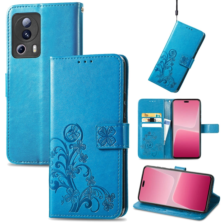 Four-leaf Clasp Embossed Buckle Leather Phone Case, For TCL 40R, For TCL 403, For TCL 405, For Xiaomi 13 Lite