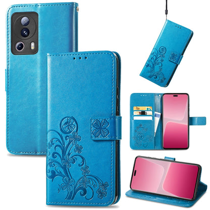Four-leaf Clasp Embossed Buckle Leather Phone Case, For TCL 40R, For TCL 403, For TCL 405, For Xiaomi 13 Lite