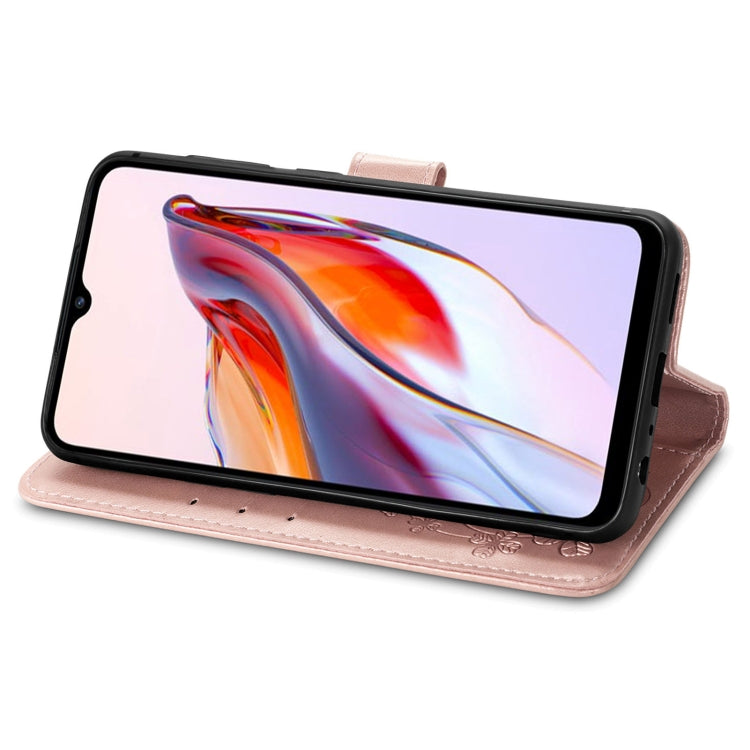 Four-leaf Clasp Embossed Buckle Leather Phone Case, For Xiaomi Redmi 12C, For Xiaomi Redmi A2