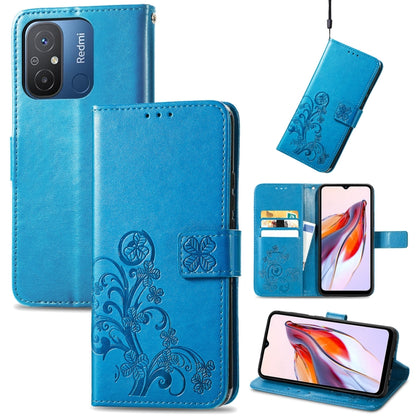 Four-leaf Clasp Embossed Buckle Leather Phone Case, For Xiaomi Redmi 12C, For Xiaomi Redmi A2