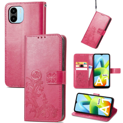 Four-leaf Clasp Embossed Buckle Leather Phone Case, For Xiaomi Redmi 12C, For Xiaomi Redmi A2
