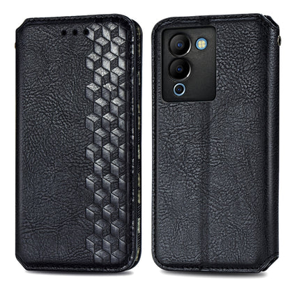 Cubic Grid Pressed Magnetic Leather Phone Case, For Infinix Note 12 G96, For Kyocera Android One S10, For OnePlus Ace 2, For Realme C55