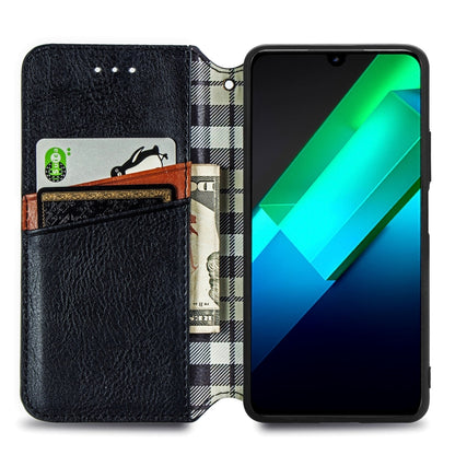 Cubic Grid Pressed Magnetic Leather Phone Case, For Infinix Note 12 G96, For Kyocera Android One S10, For OnePlus Ace 2, For Realme C55