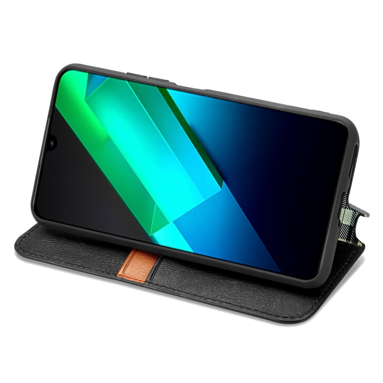 Cubic Grid Pressed Magnetic Leather Phone Case, For Infinix Note 12 G96, For Kyocera Android One S10, For OnePlus Ace 2, For Realme C55
