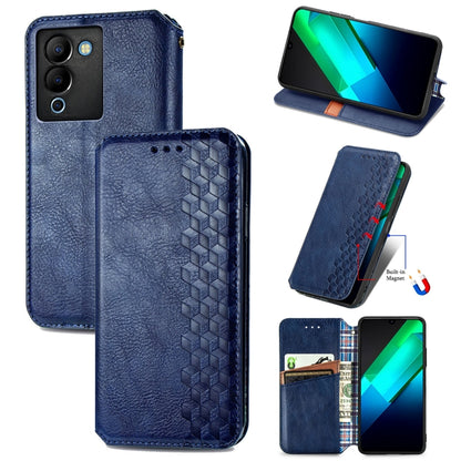 Cubic Grid Pressed Magnetic Leather Phone Case, For Infinix Note 12 G96, For Kyocera Android One S10, For OnePlus Ace 2, For Realme C55