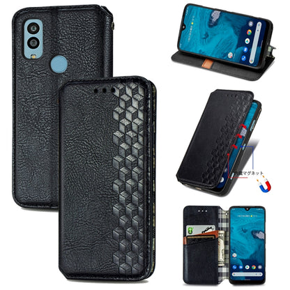 Cubic Grid Pressed Magnetic Leather Phone Case, For Infinix Note 12 G96, For Kyocera Android One S10, For OnePlus Ace 2, For Realme C55
