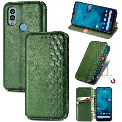 Cubic Grid Pressed Magnetic Leather Phone Case, For Infinix Note 12 G96, For Kyocera Android One S10, For OnePlus Ace 2, For Realme C55