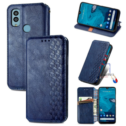 Cubic Grid Pressed Magnetic Leather Phone Case, For Infinix Note 12 G96, For Kyocera Android One S10, For OnePlus Ace 2, For Realme C55