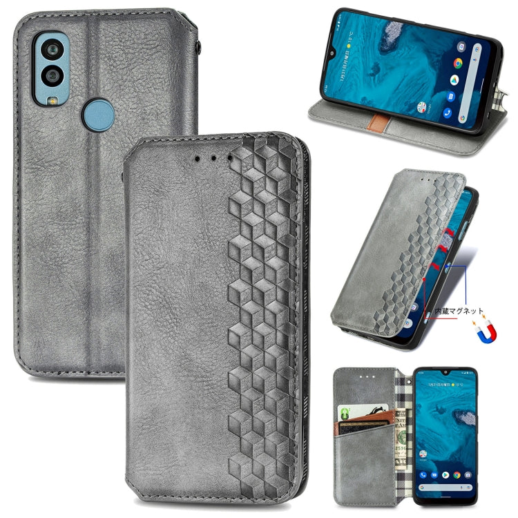 Cubic Grid Pressed Magnetic Leather Phone Case, For Infinix Note 12 G96, For Kyocera Android One S10, For OnePlus Ace 2, For Realme C55