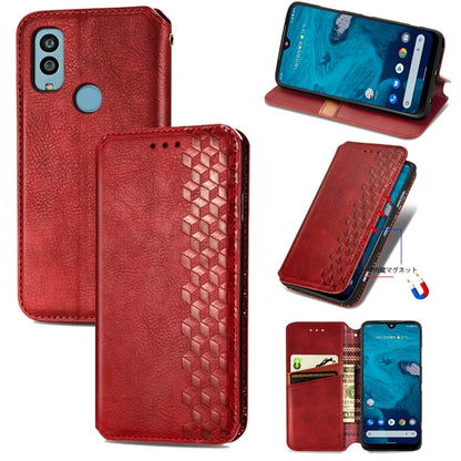 Cubic Grid Pressed Magnetic Leather Phone Case, For Infinix Note 12 G96, For Kyocera Android One S10, For OnePlus Ace 2, For Realme C55