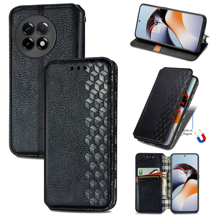 Cubic Grid Pressed Magnetic Leather Phone Case, For Infinix Note 12 G96, For Kyocera Android One S10, For OnePlus Ace 2, For Realme C55